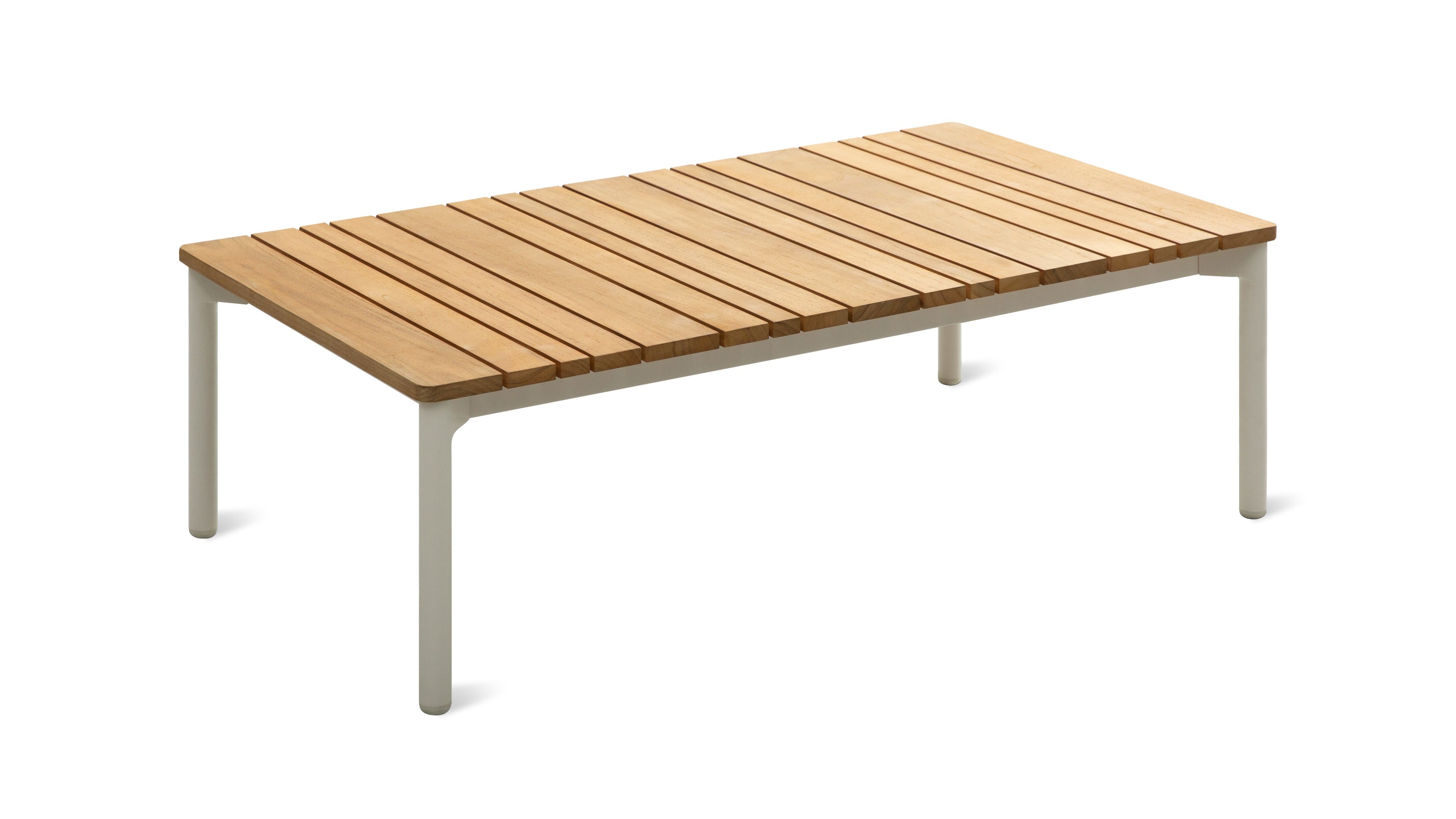 Sweet Escape Outdoor Coffee Table, Ivory/Teak