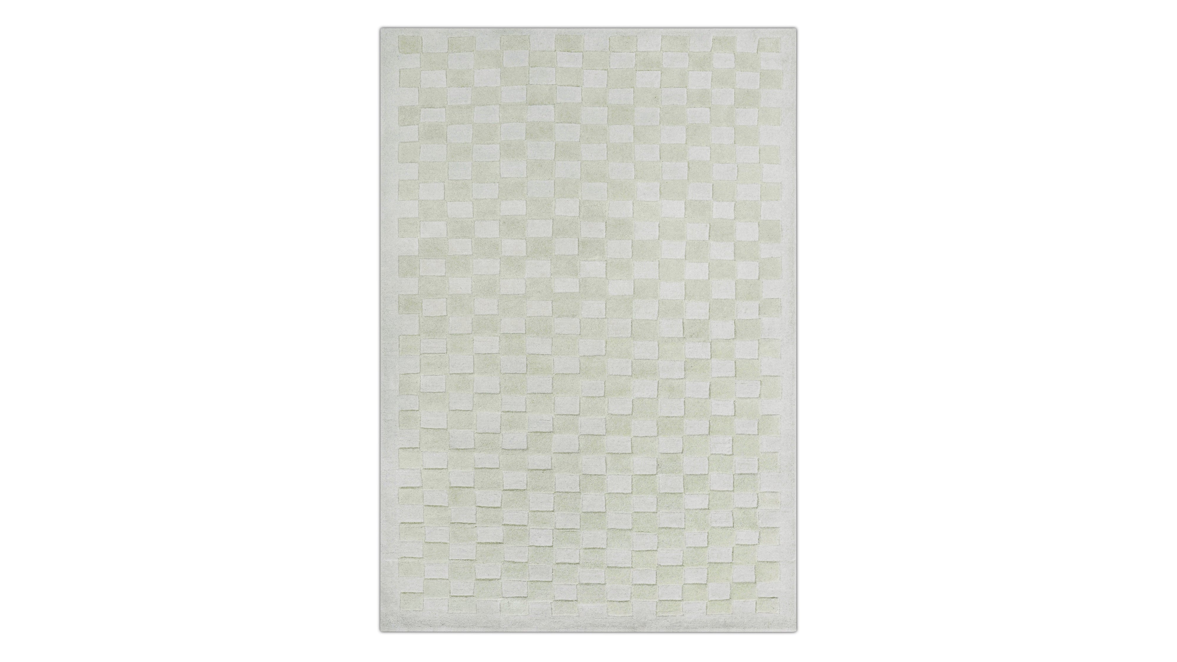 Checkers Rug x Scott Sueme, 5x7, Aloe