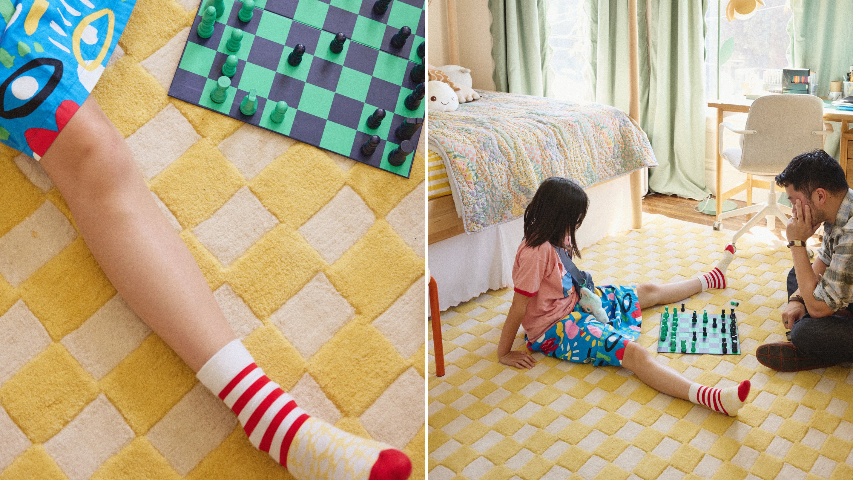 Checkers Rug x Scott Sueme, 8x10, Sunshine