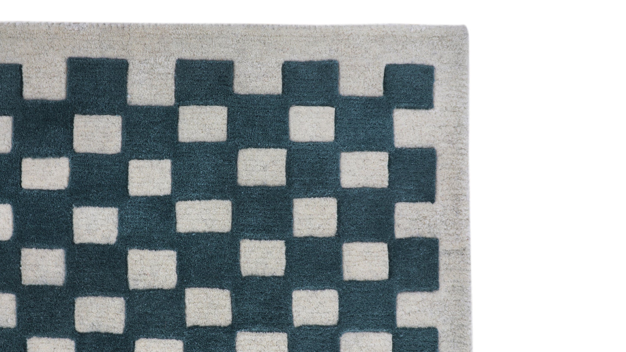 Checkers Rug x Scott Sueme, 8x10, Teal - Image 5