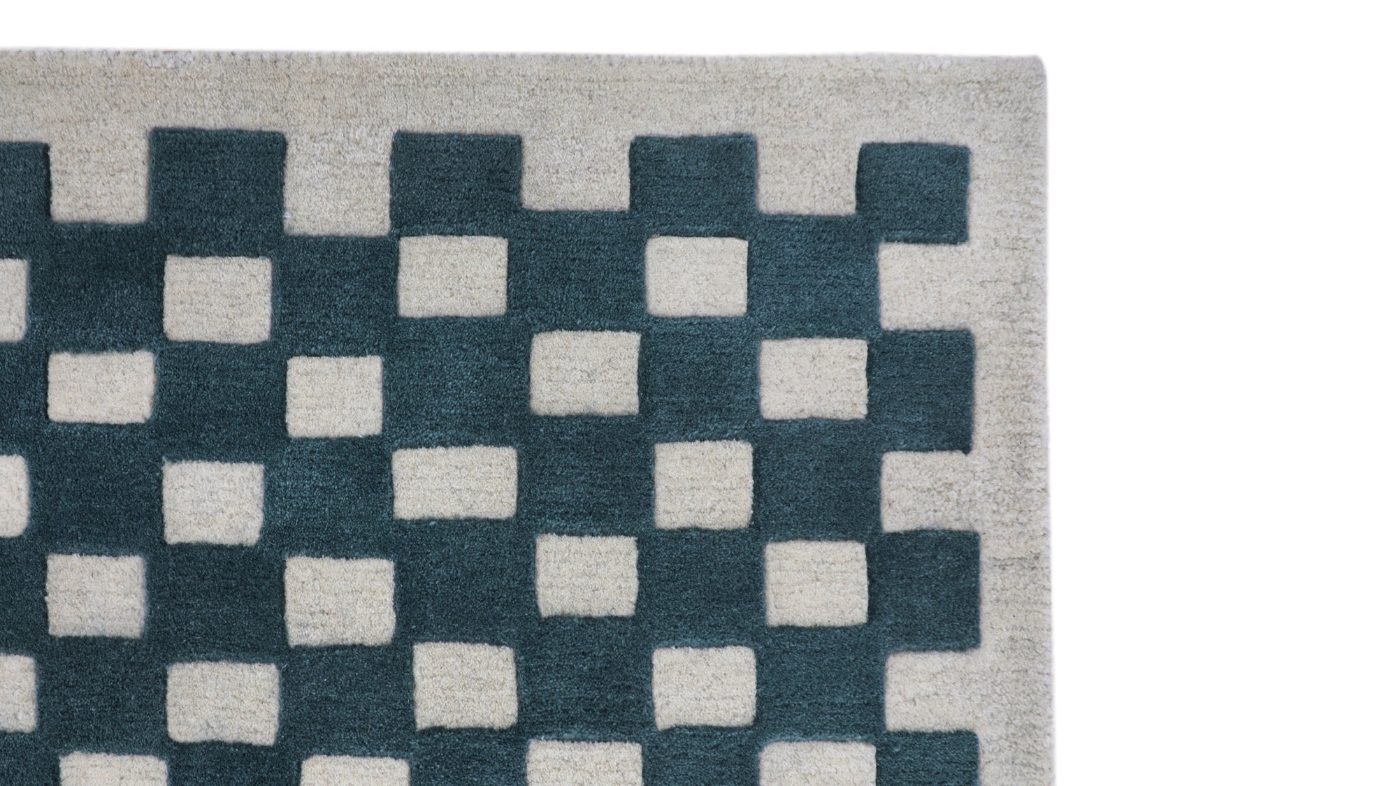 Checkers Rug x Scott Sueme, 8x10, Teal