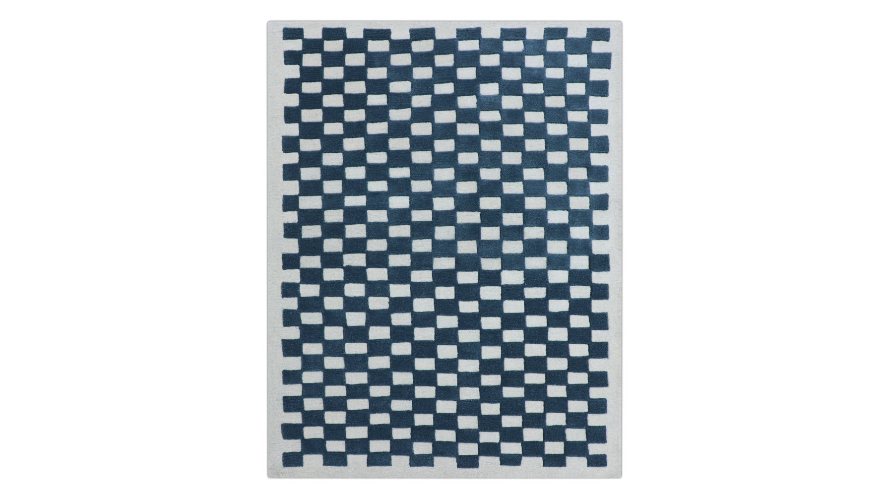 Checkers Rug x Scott Sueme, 8x10, Teal