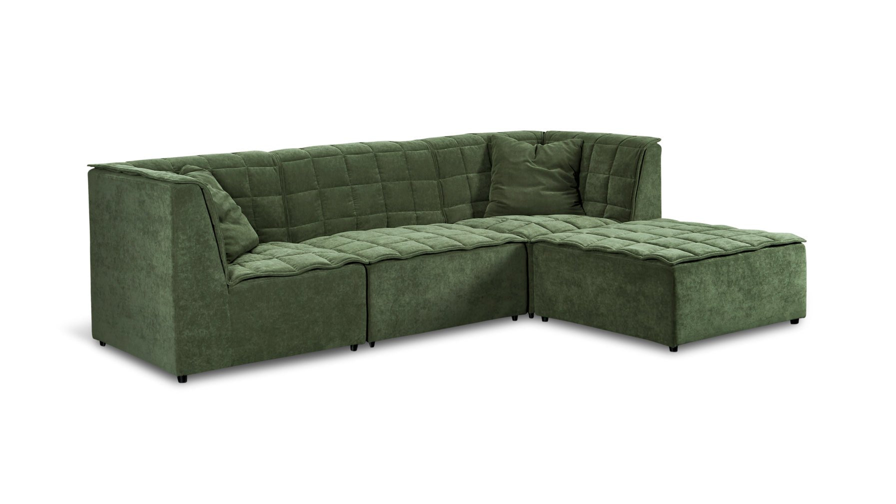 Quilt 4-Piece Modular Sectional, Moss - Image 9