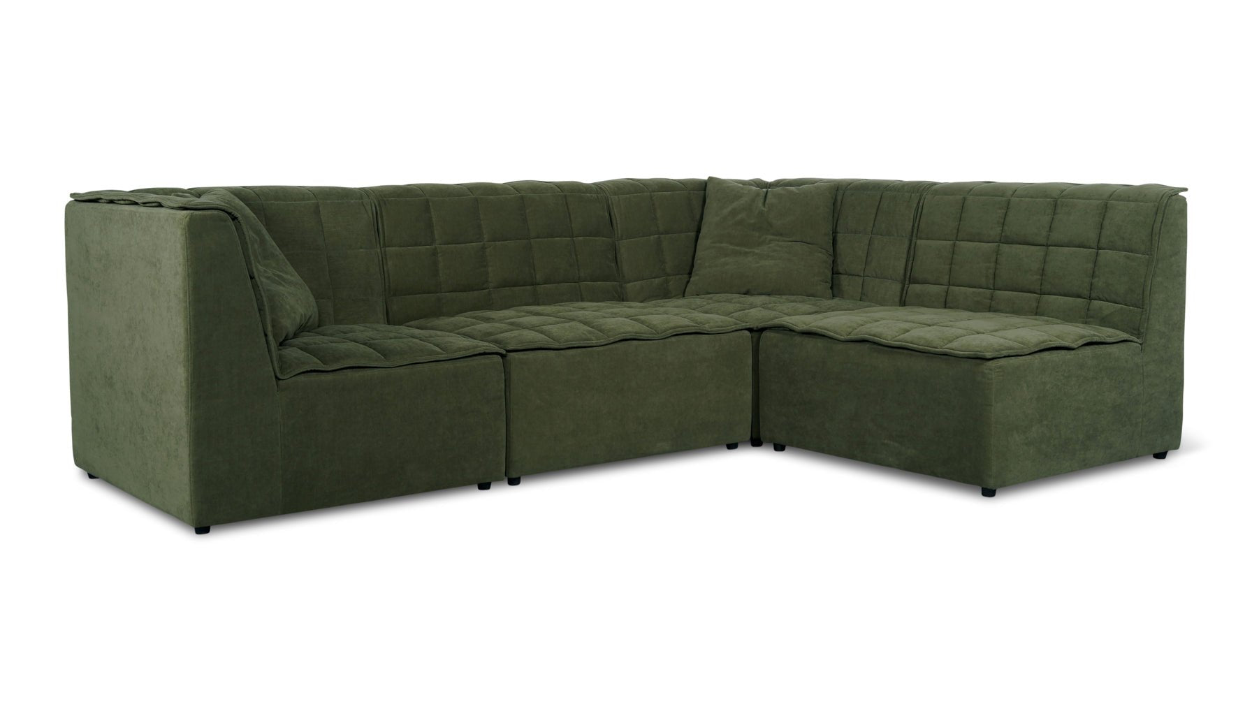 Quilt 4-Piece Modular Sectional, Open, Moss_image