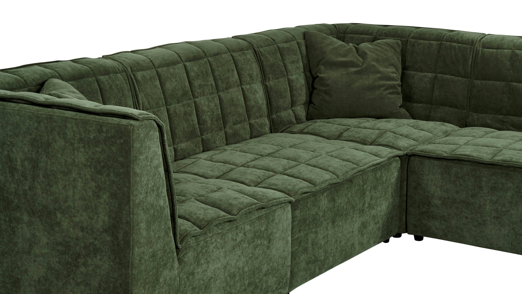 Quilt 4-Piece Modular Sectional, Open, Moss - Image 6