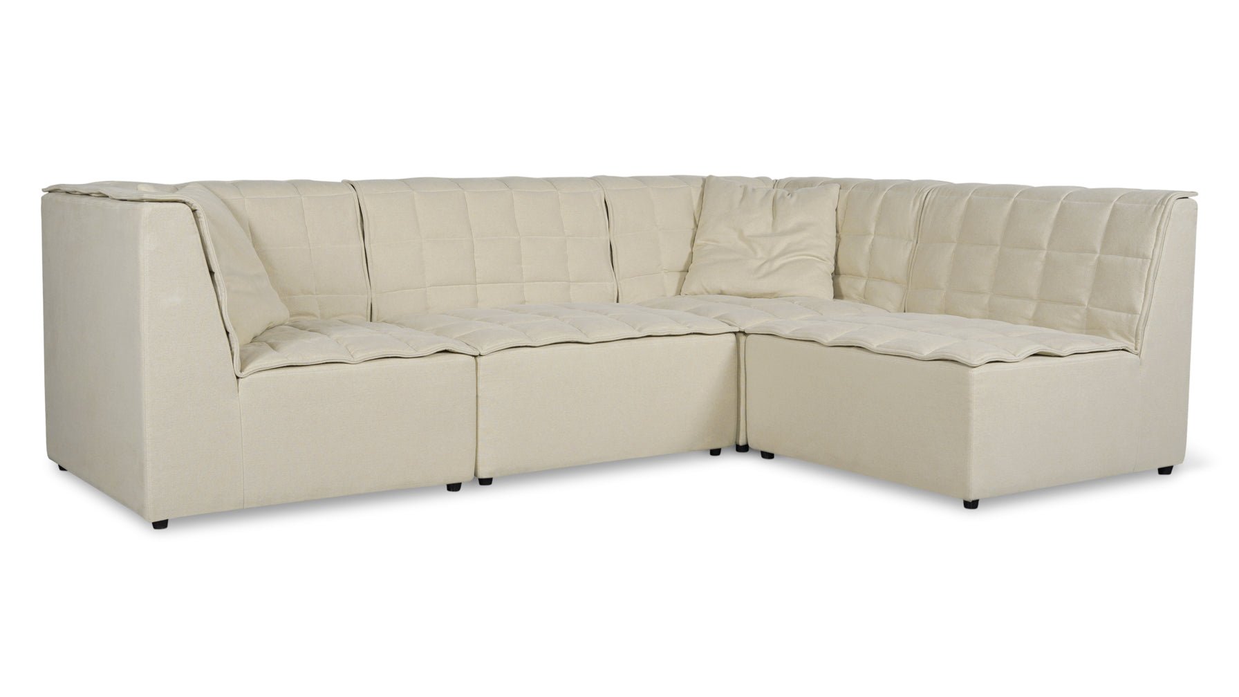 Quilt 4-Piece Modular Sectional, Open, Fawn_image