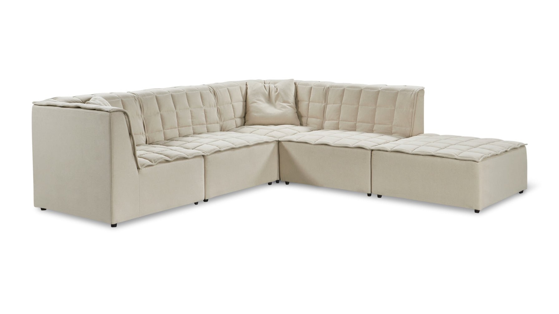 Quilt 5-Piece Modular Sectional, Fawn - Image 8