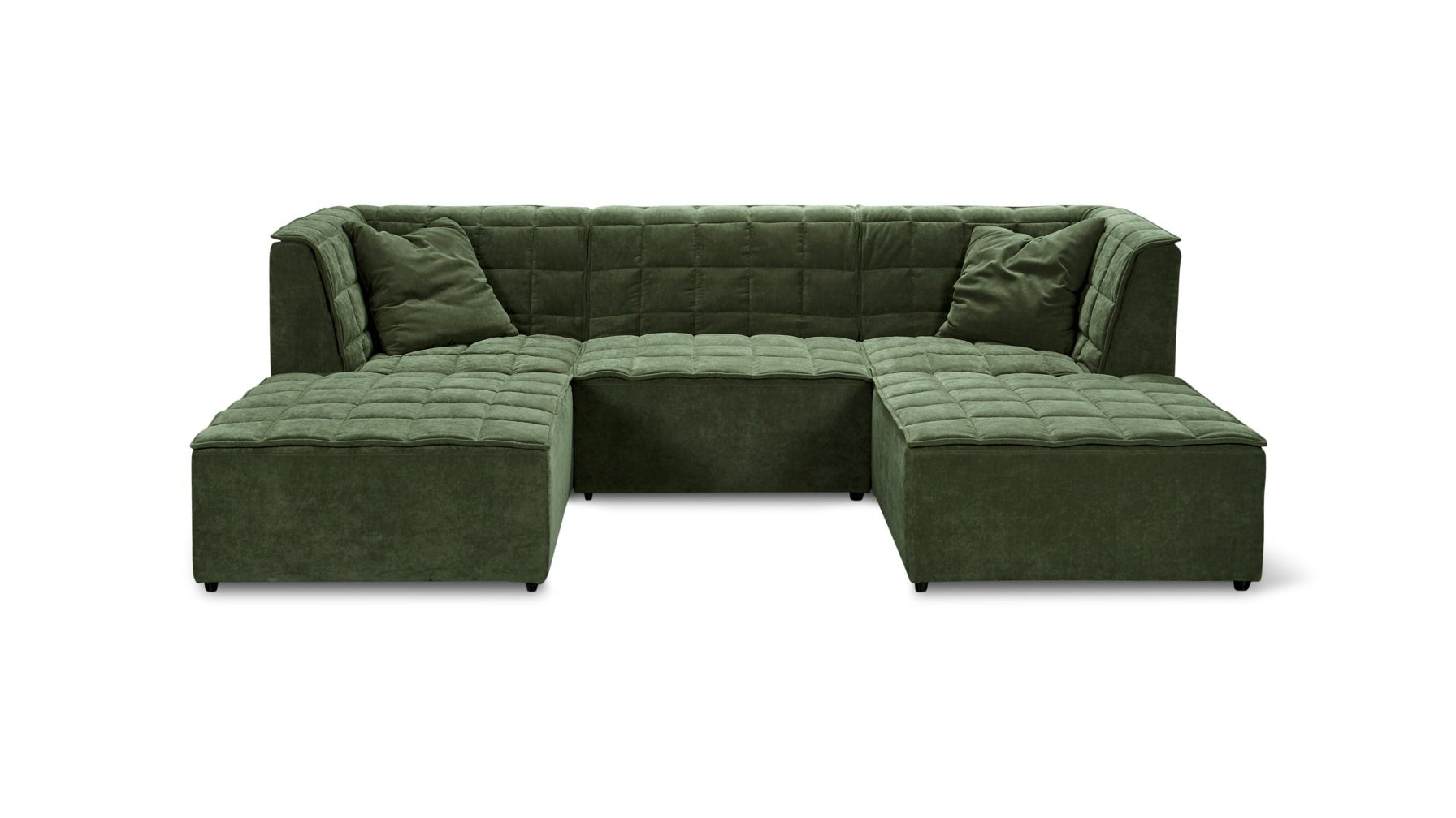 Quilt 5-Piece Modular U-Shaped Sectional, Moss_image