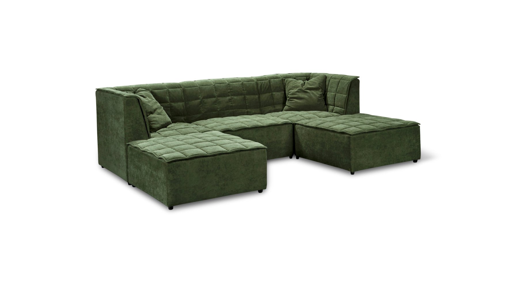 Quilt 5-Piece Modular U-Shaped Sectional, Moss - Image 8