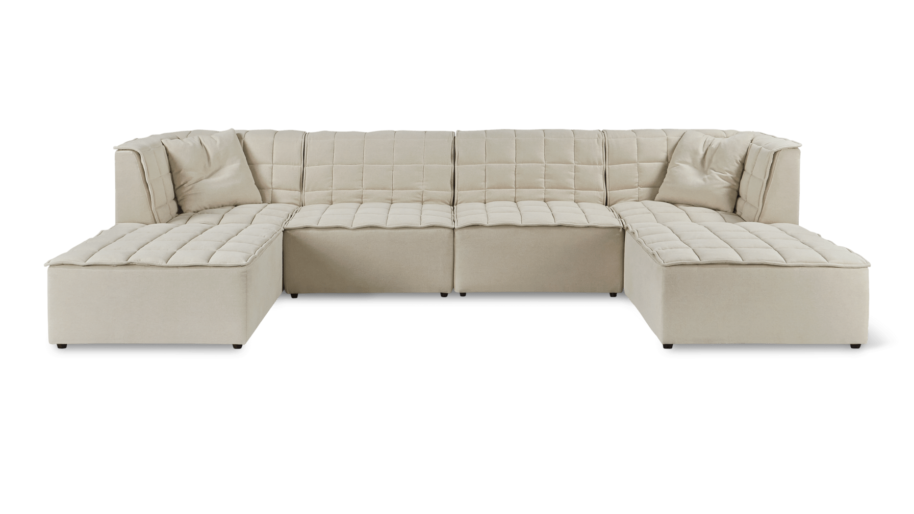 Quilt 6-Piece Modular U-Shaped Sectional, Fawn_image