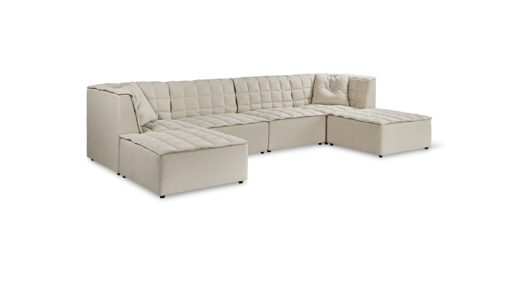 Quilt 6-Piece Modular U-Shaped Sectional, Fawn_image