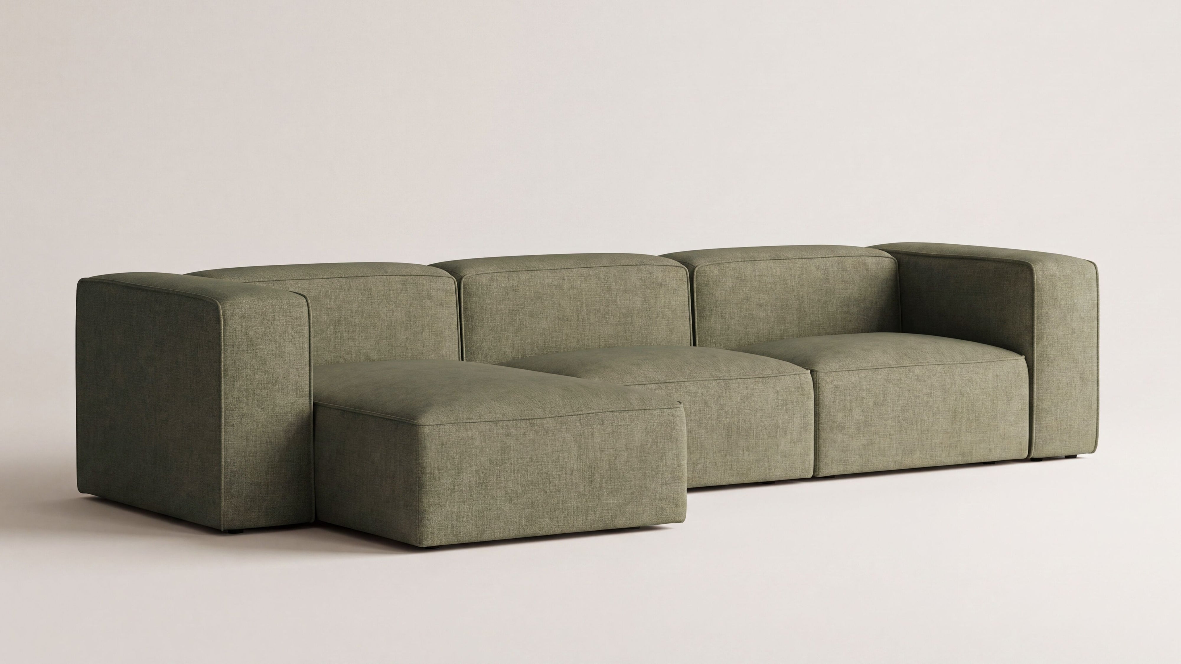 Common Ground 3-Piece Modular Sectional, Left, Olive