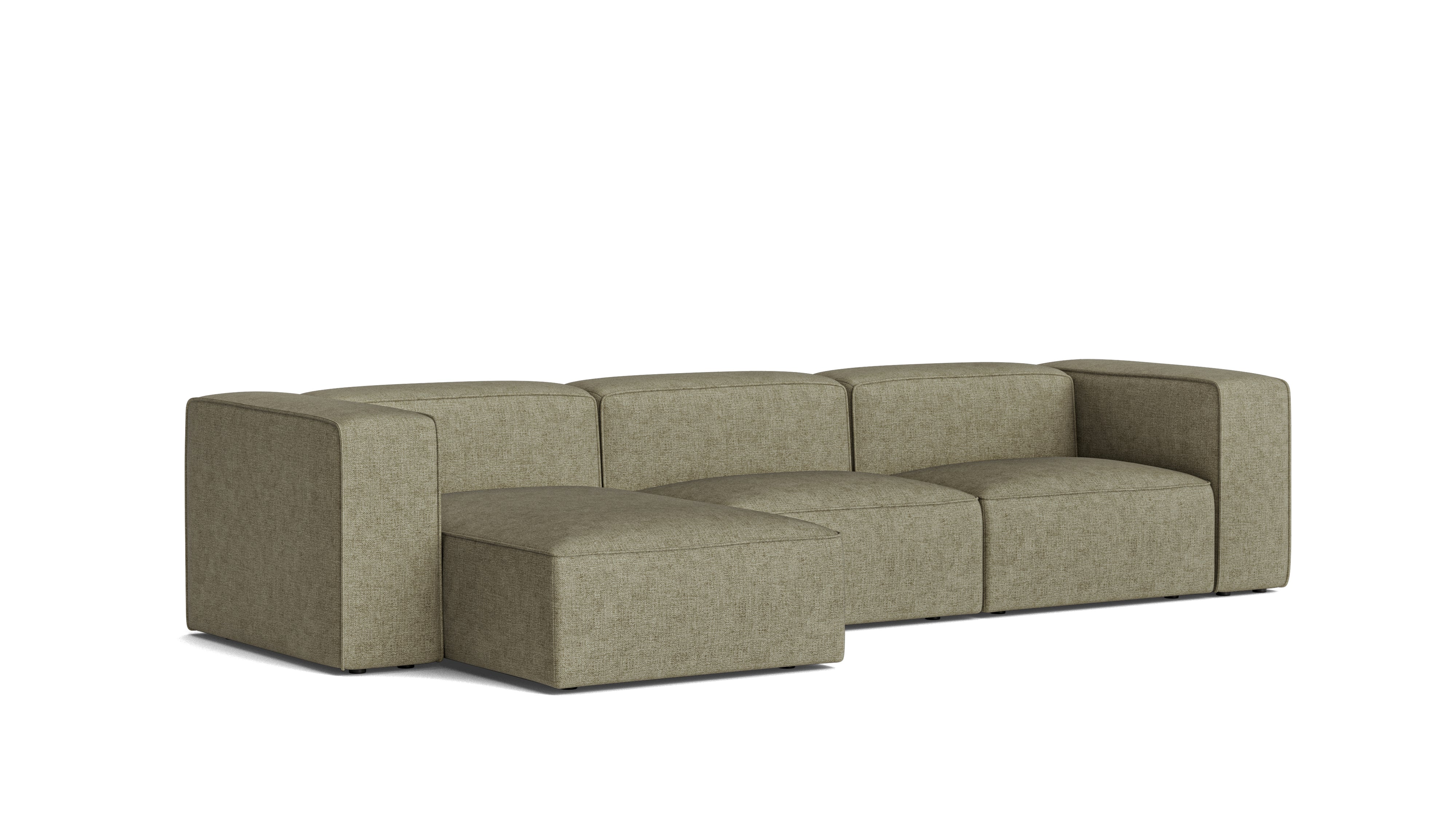 Common Ground 3-Piece Modular Sectional, Left, Olive