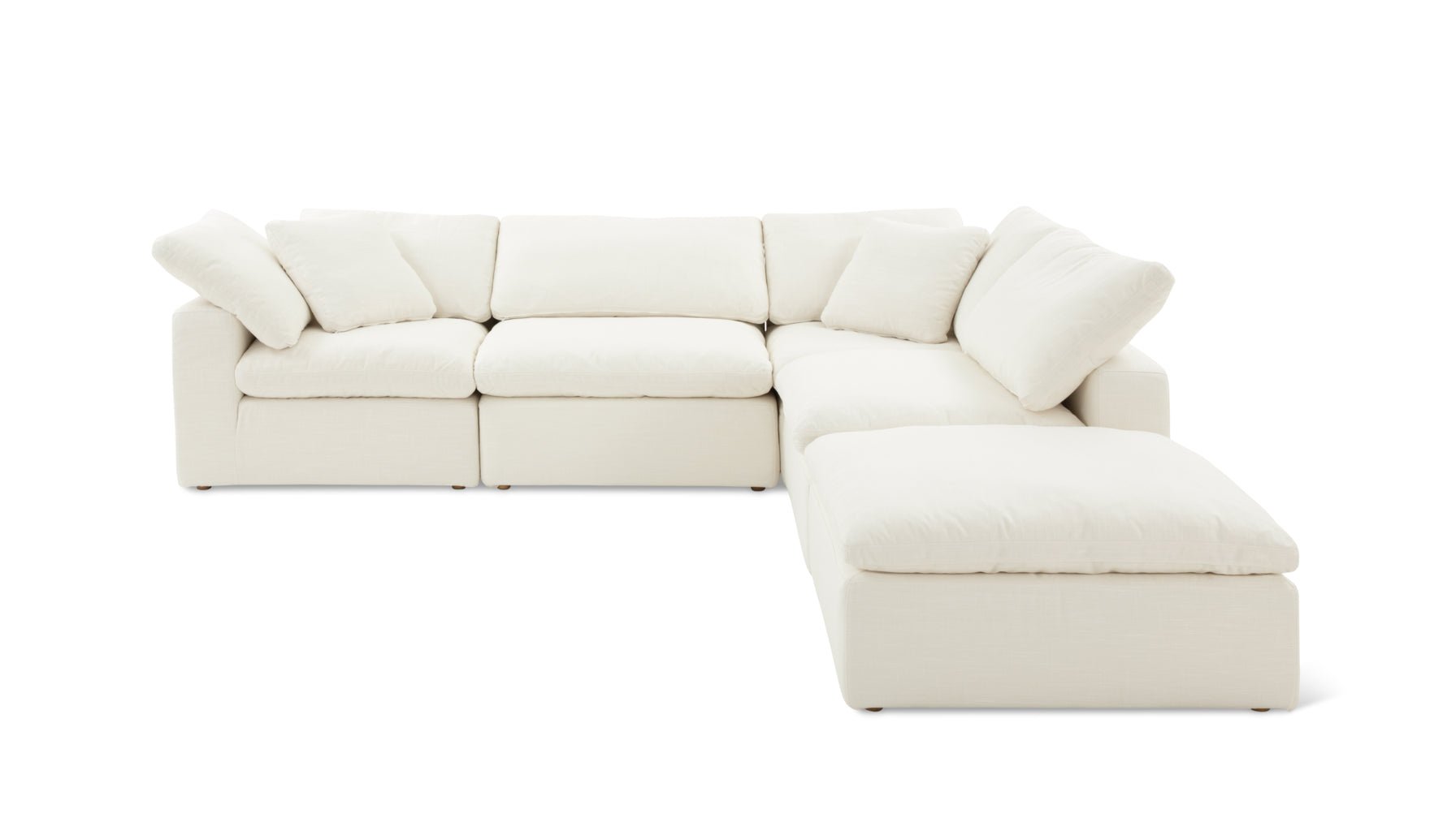 Movie Night™ 5-Piece Modular Sectional, Large, Cream Linen - Image 1