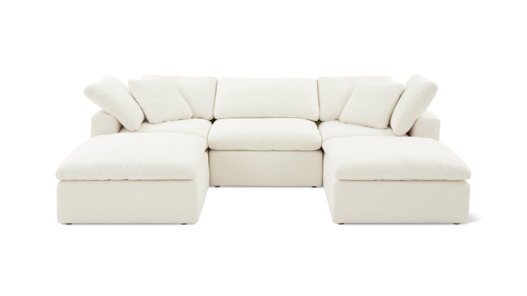 Movie Night™ 5-Piece Modular U-Shaped Sectional, Standard, Cream Linen - Image 1