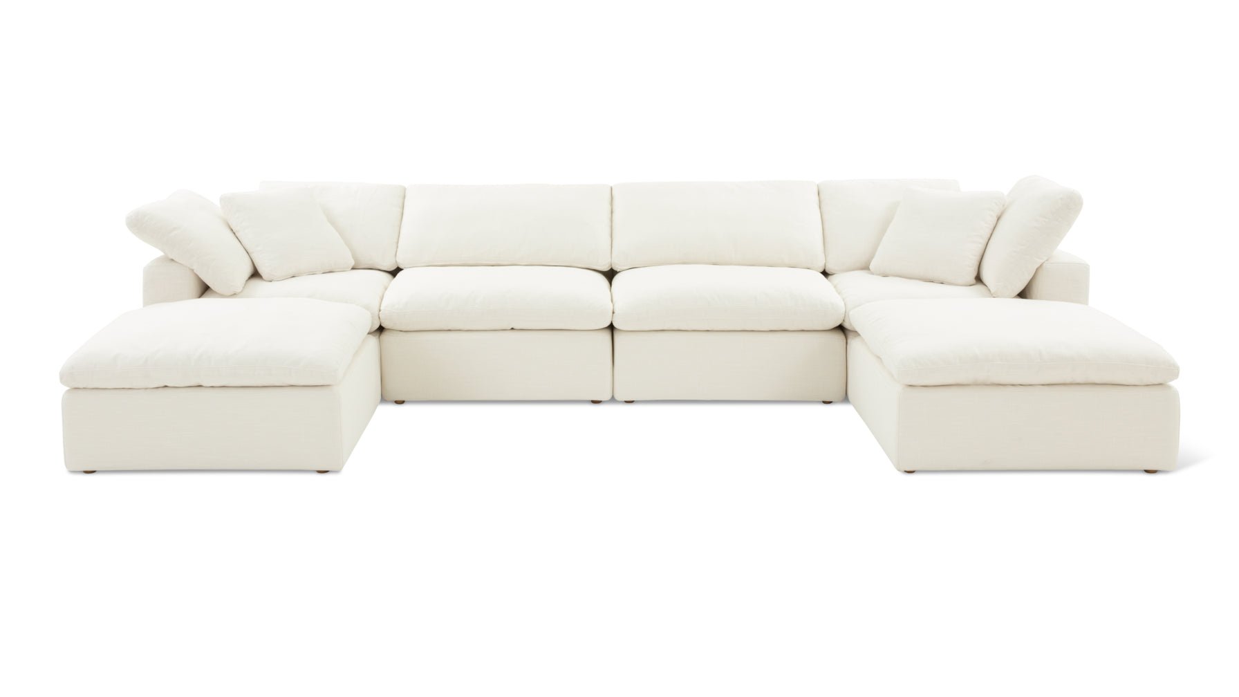 Movie Night™ 6-Piece Modular U-Shaped Sectional, Standard, Cream Linen_image