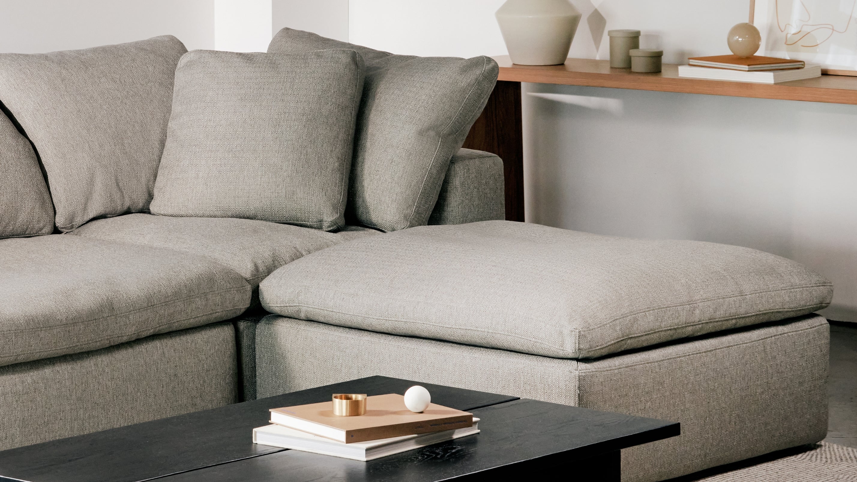 Movie Night™ 3 - Piece Modular Sectional, Large, Dark Shadow - Sundays CompanySEC - YJ - 919 - 025