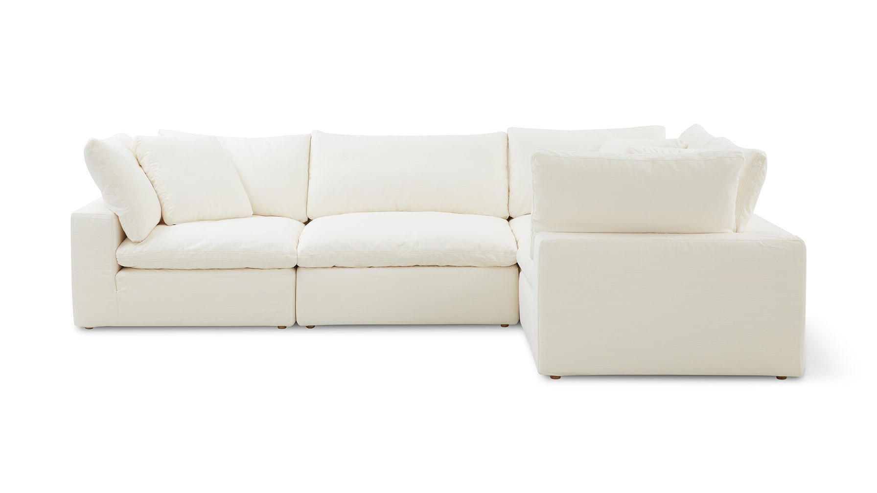 Movie Night™ 4-Piece Modular Sectional Closed, Large, Cream Linen - Image 1