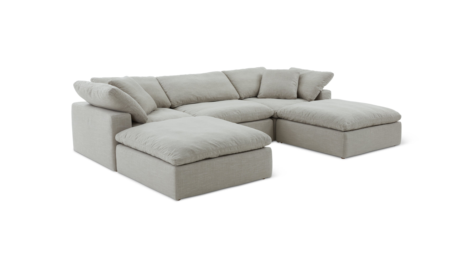 Movie Night™ 5-Piece Modular U-Shaped Sectional, Large, Light Pebble - Image 9