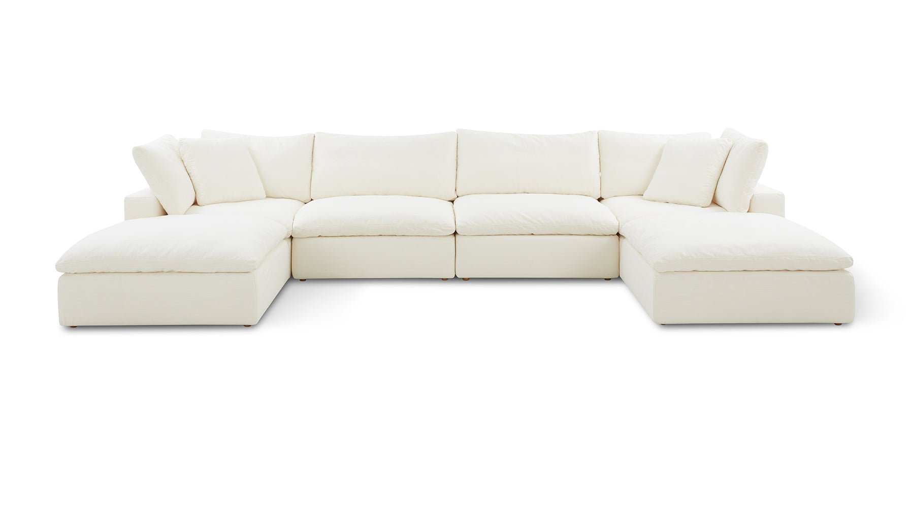 Movie Night™ 6-Piece Modular U-Shaped Sectional, Large, Cream Linen - Image 1