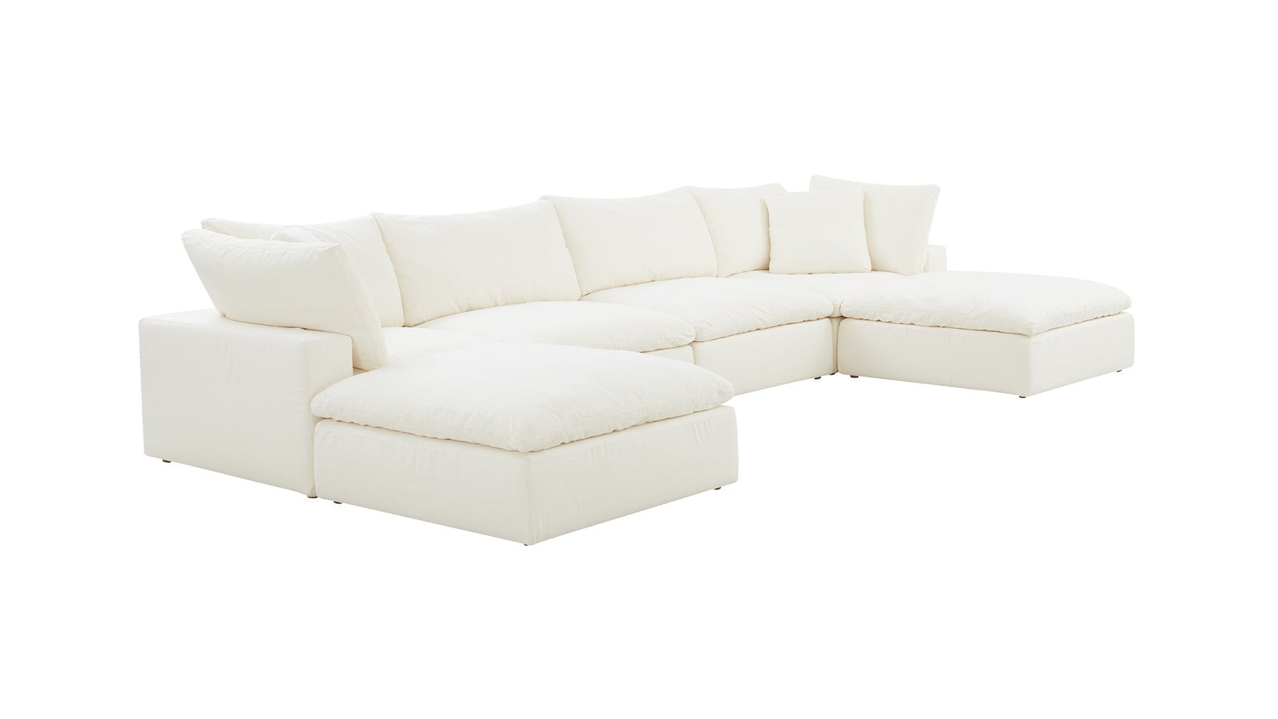 Movie Night™ 6-Piece Modular U-Shaped Sectional, Large, Cream Linen - Image 12