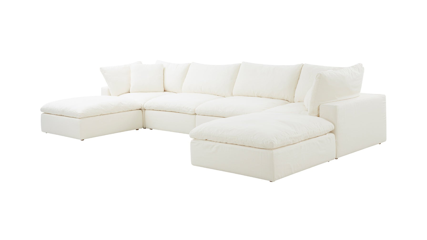 Movie Night™ 6-Piece Modular U-Shaped Sectional, Large, Cream Linen - Image 5