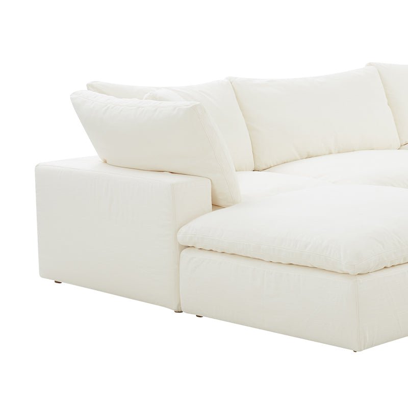 Movie Night™ 6-Piece Modular U-Shaped Sectional, Large, Cream Linen - Image 10