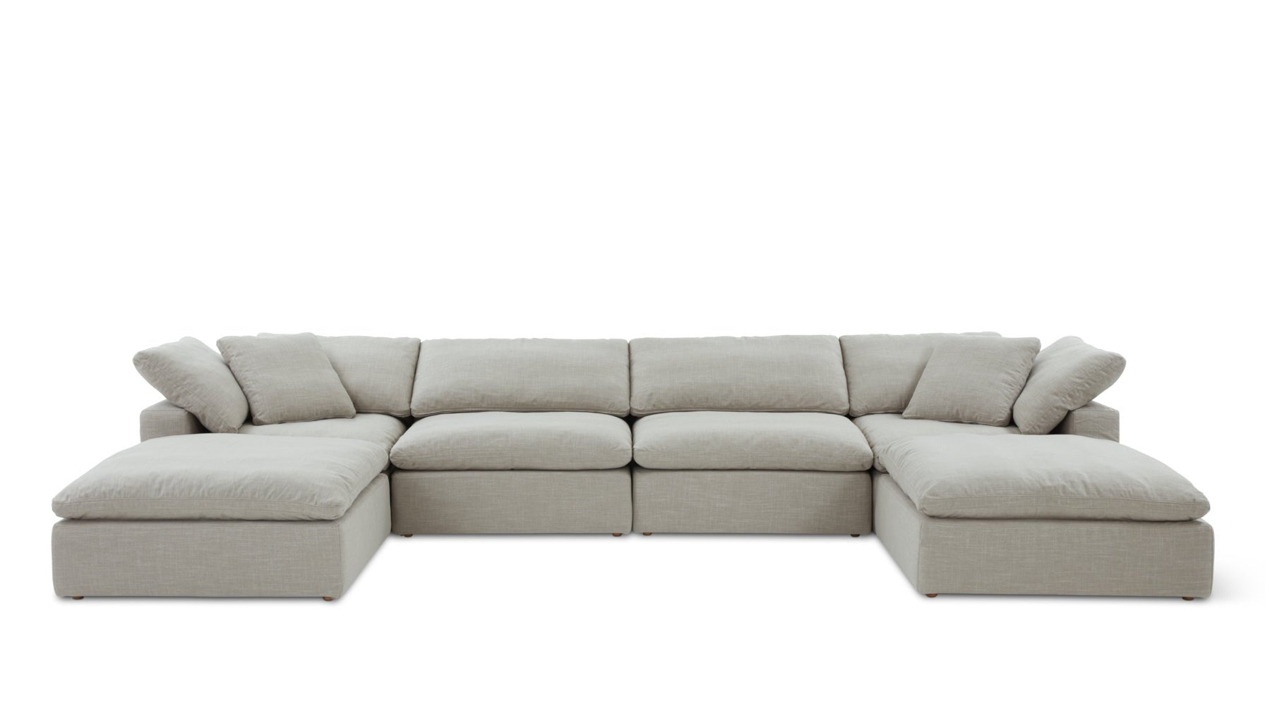 Movie Night™ 6-Piece Modular U-Shaped Sectional, Large, Light Pebble_image