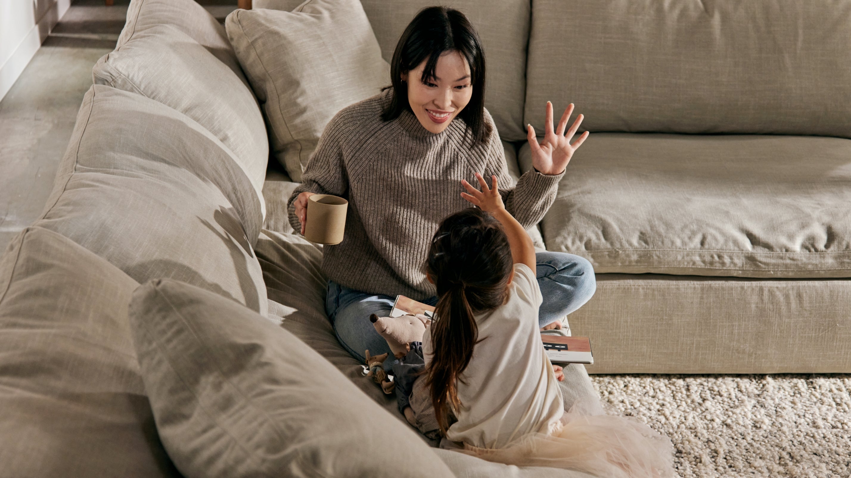 Movie Night™ 6 - Piece Modular U - Shaped Sectional, Large, Light Pebble - Sundays Company CanadaSEC-YJ-923-029