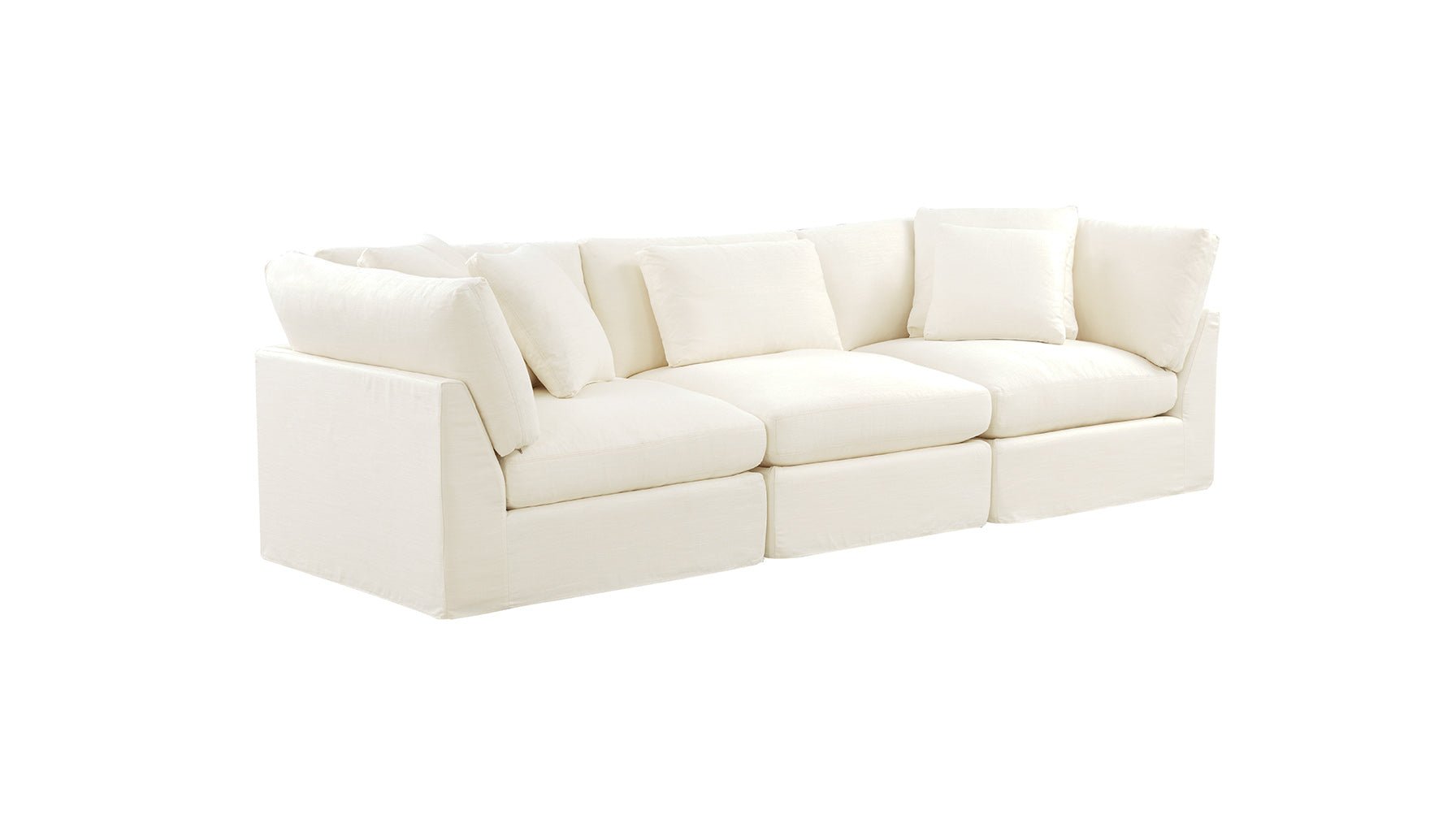 Get Together™ 3-Piece Modular Sofa, Large, Cream Linen - Image 10