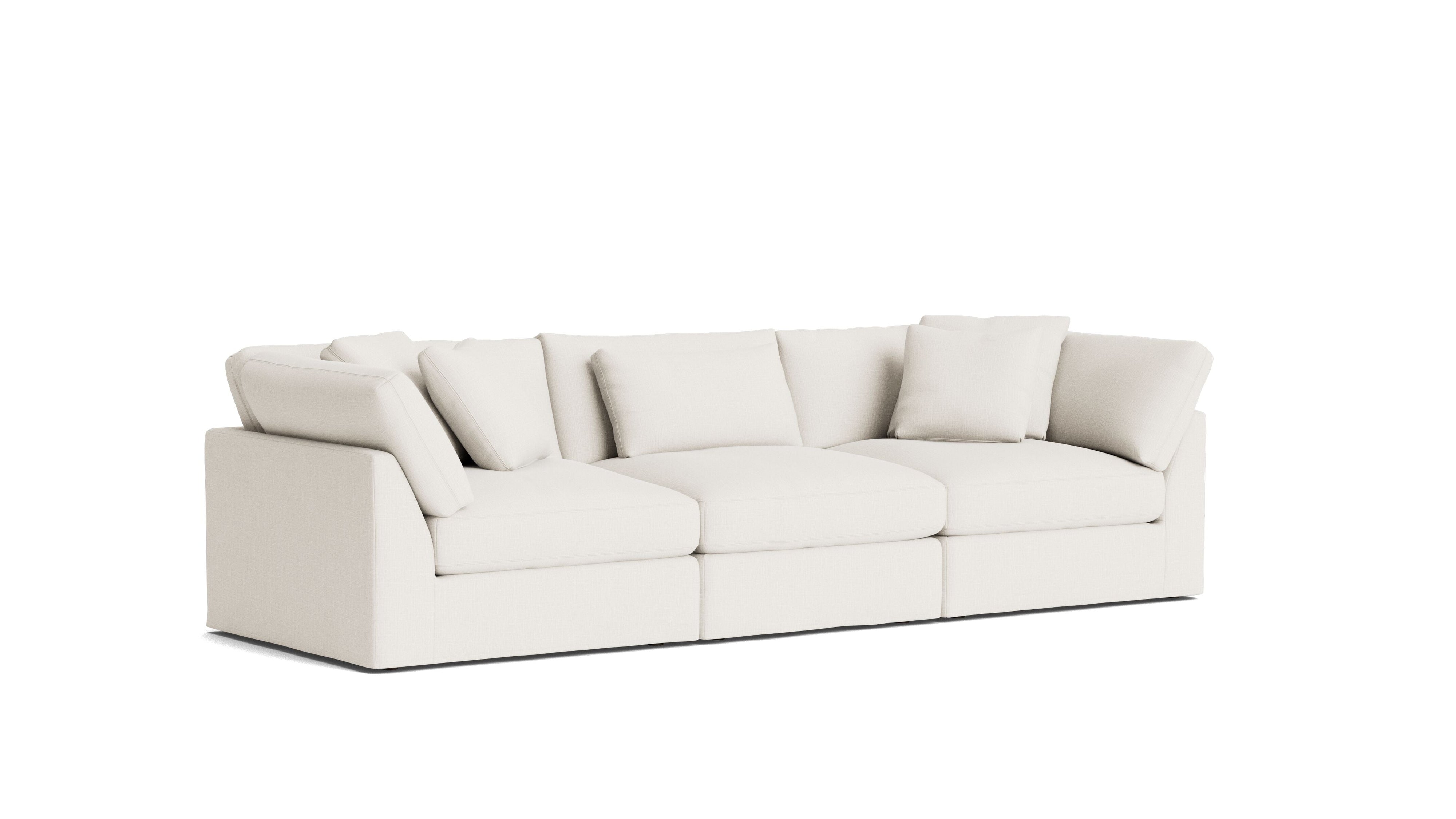 Get Together™ 3-Piece Modular Sofa, Large, Cream Linen