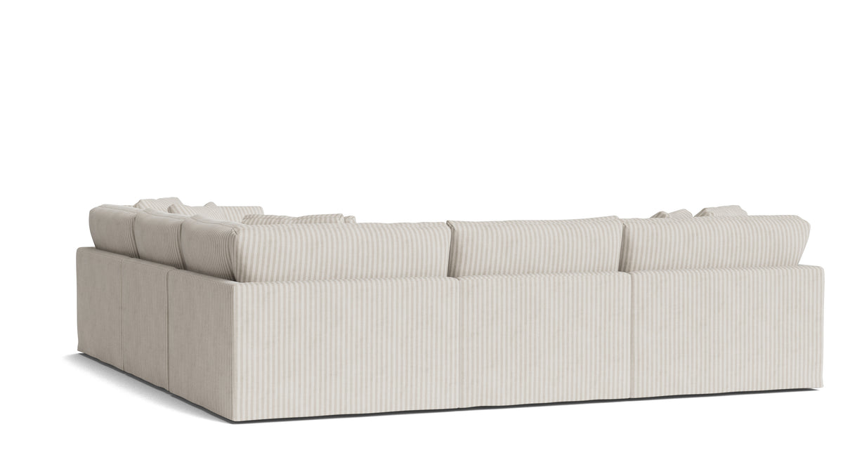 Get Together™ 5-Piece Modular Sectional Closed, Large, Newport Stripe — alternate view