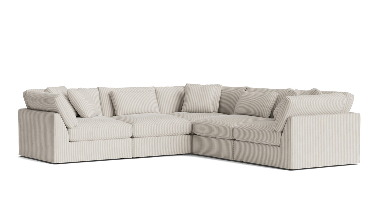 Get Together™ 5-Piece Modular Sectional Closed, Large, Newport Stripe — alternate view