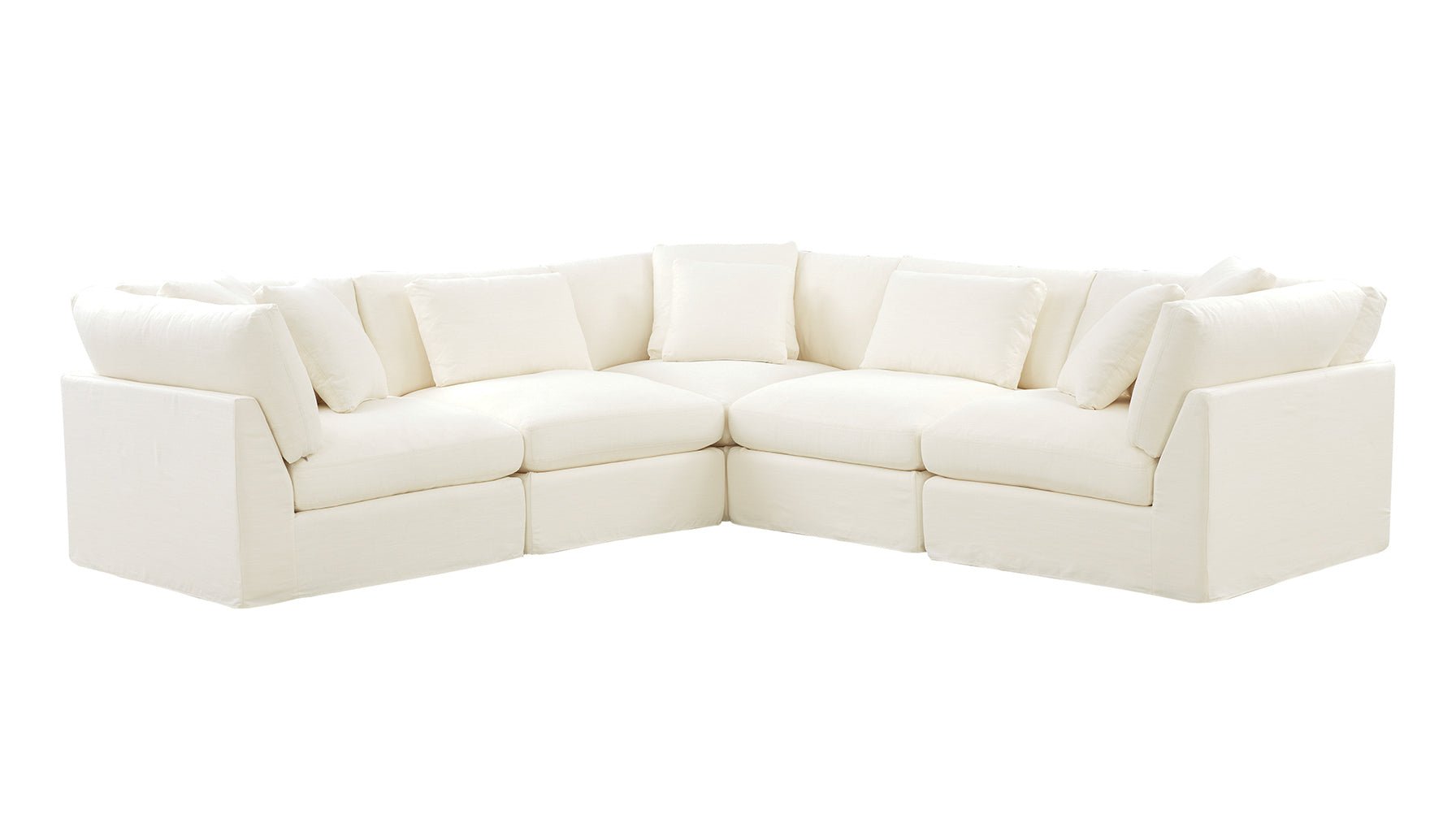 Get Together™ 5-Piece Modular Sectional Closed, Large, Cream Linen - Image 13