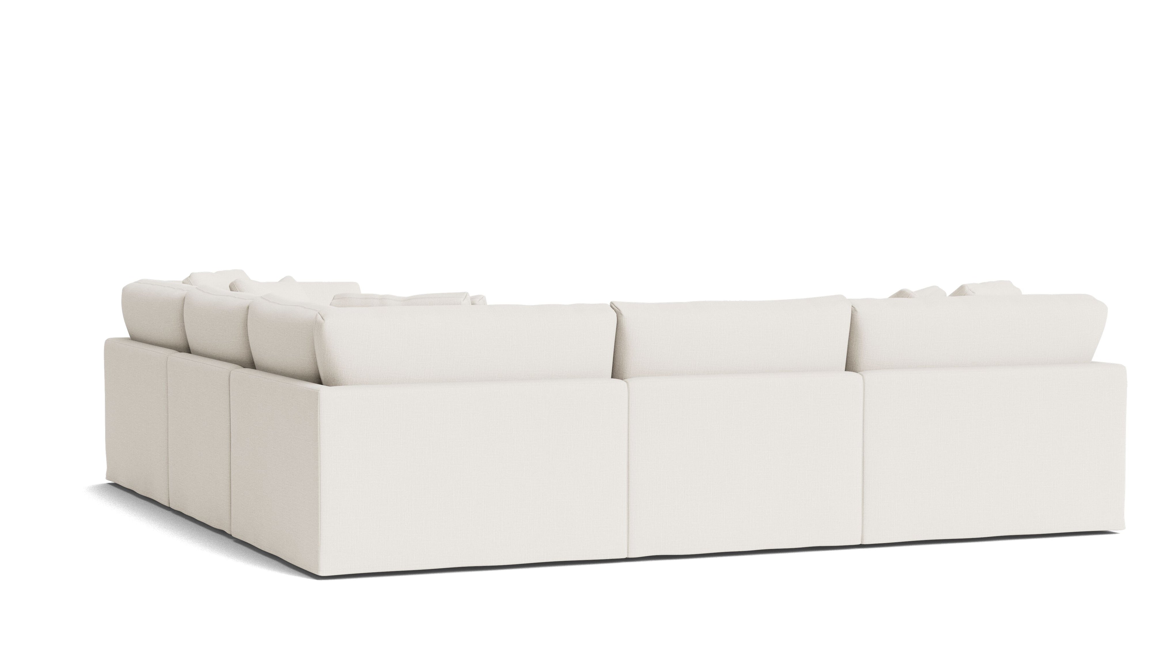 Get Together™ 5 - Piece Modular Sectional Closed, Large, Cream Linen - Sundays Company CanadaSEC-YJ-033-018