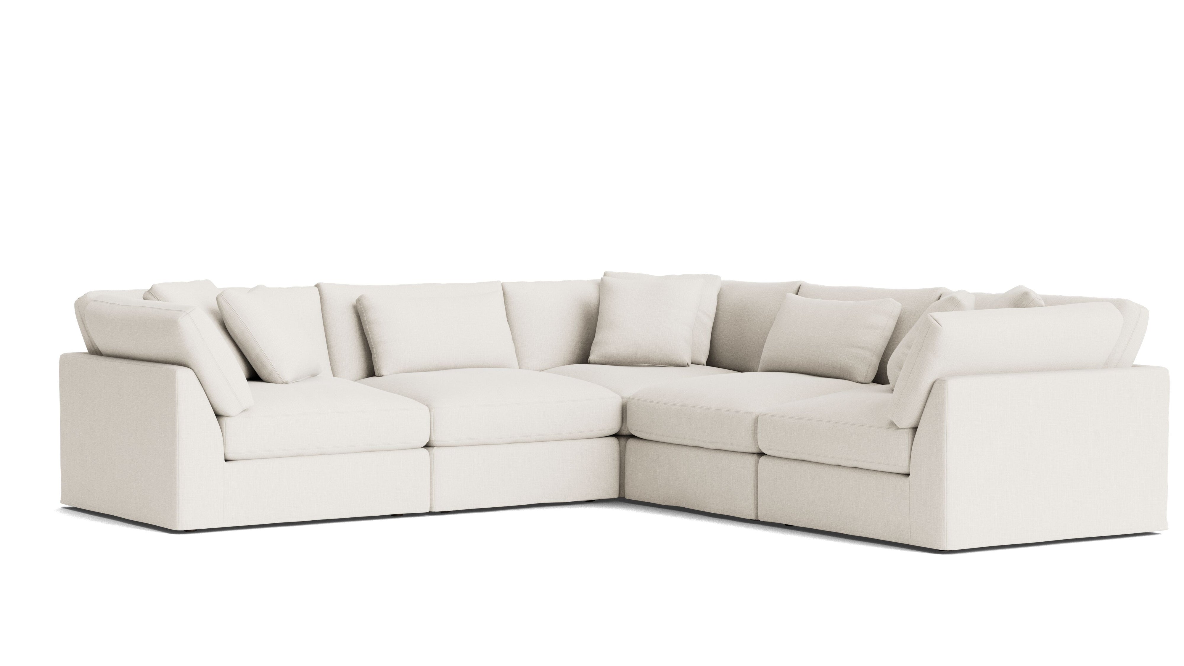 Get Together™ 5 - Piece Modular Sectional Closed, Large, Cream Linen - Sundays Company CanadaSEC-YJ-033-018