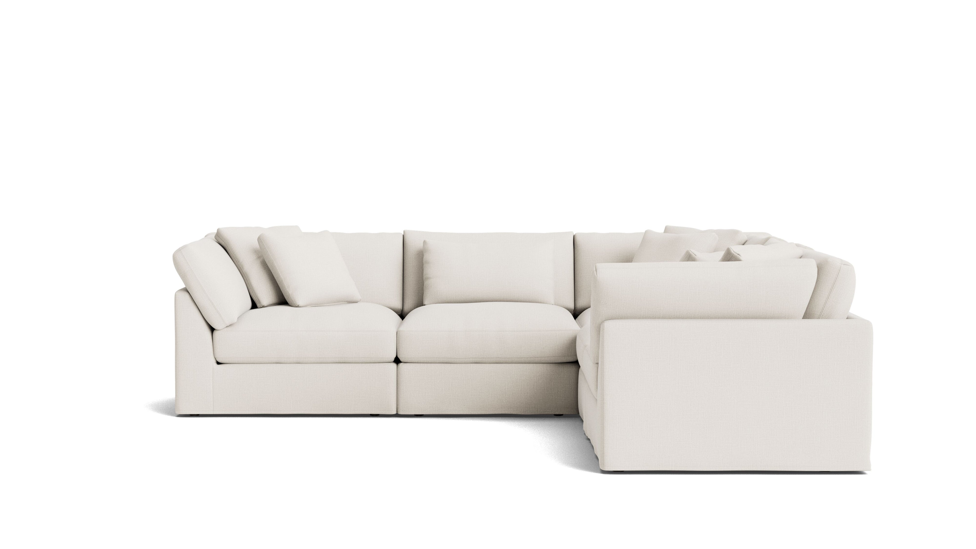 Get Together™ 5 - Piece Modular Sectional Closed, Large, Cream Linen - Sundays Company CanadaSEC-YJ-033-018