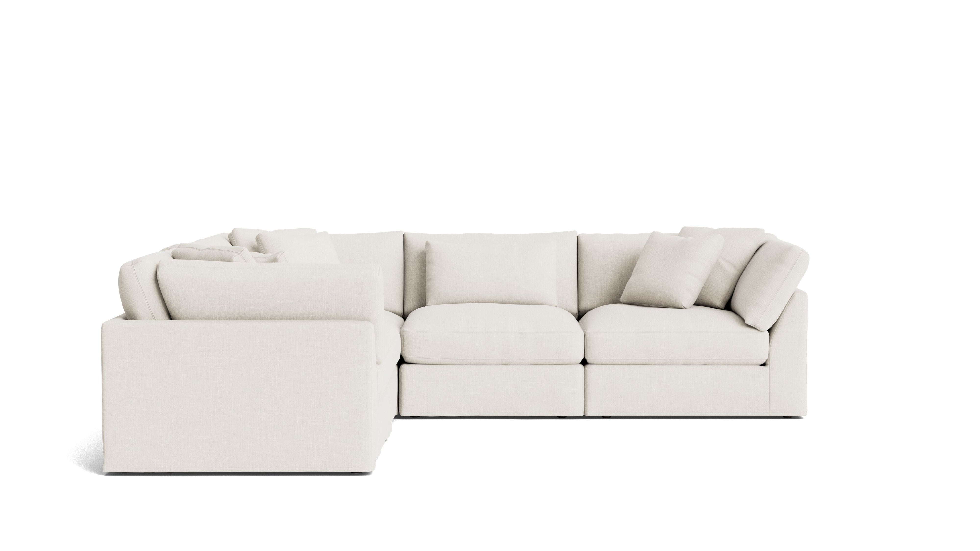 Get Together™ 5 - Piece Modular Sectional Closed, Large, Cream Linen - Sundays Company CanadaSEC-YJ-033-018