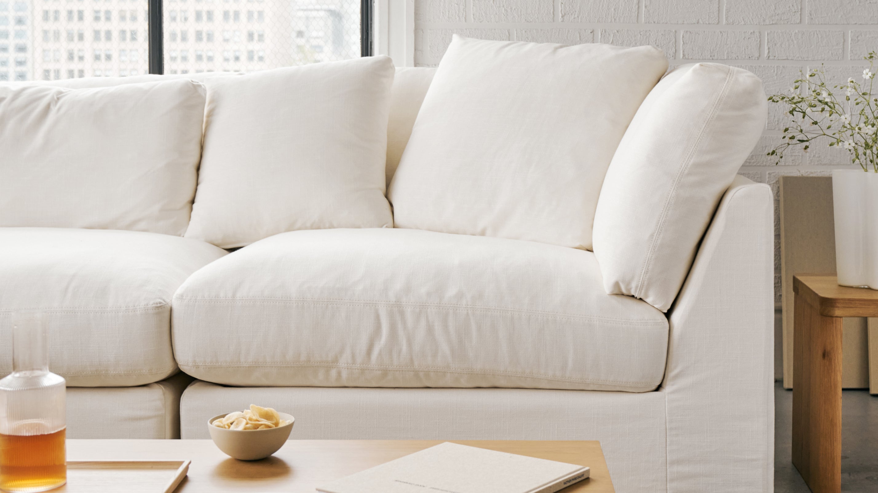 Get Together™ 2-Piece Modular Sofa, Standard, Cream Linen