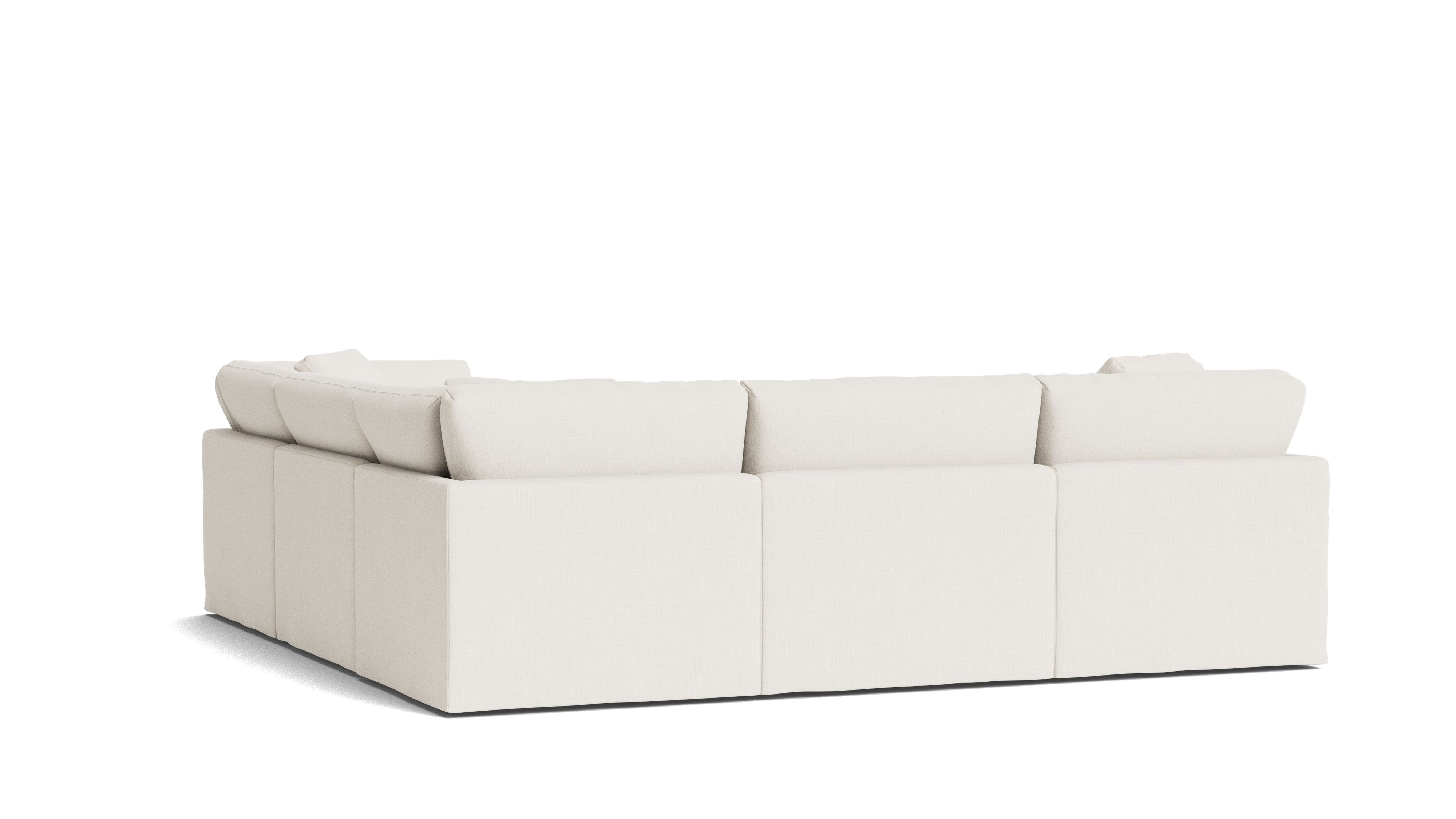 Get Together™ 5 - Piece Modular Sectional Closed, Standard, Cream Linen - Sundays Company CanadaSEC-YJ-038-018