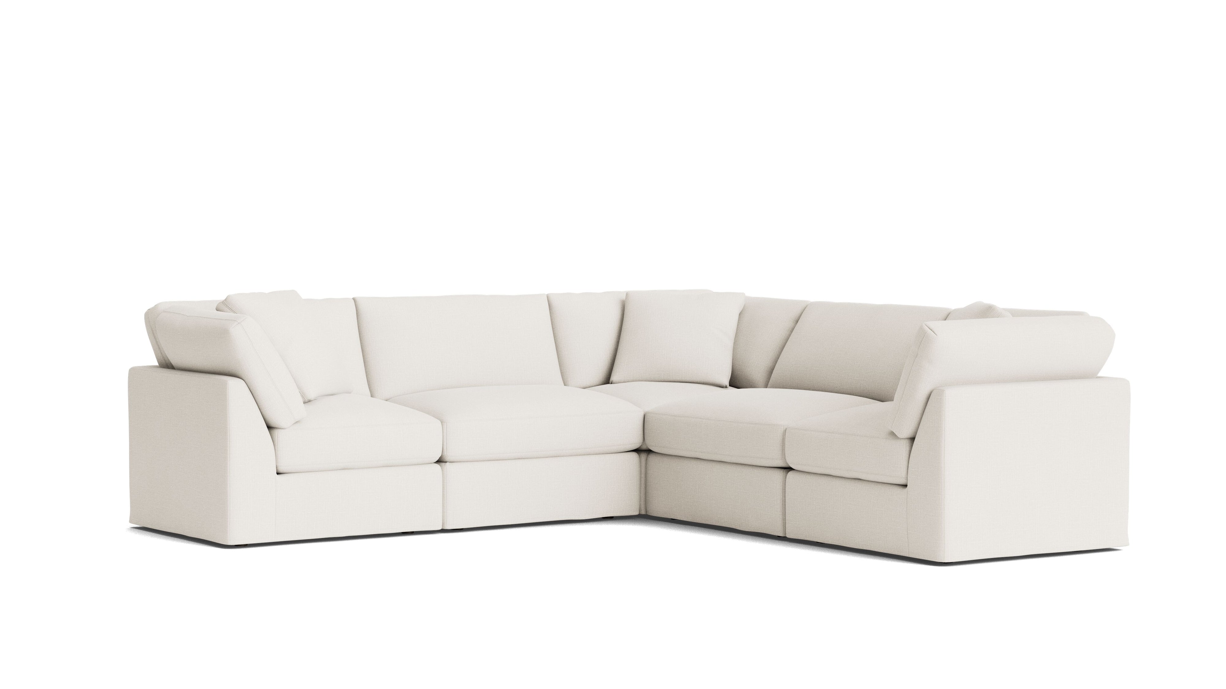 Get Together™ 5 - Piece Modular Sectional Closed, Standard, Cream Linen - Sundays Company CanadaSEC-YJ-038-018