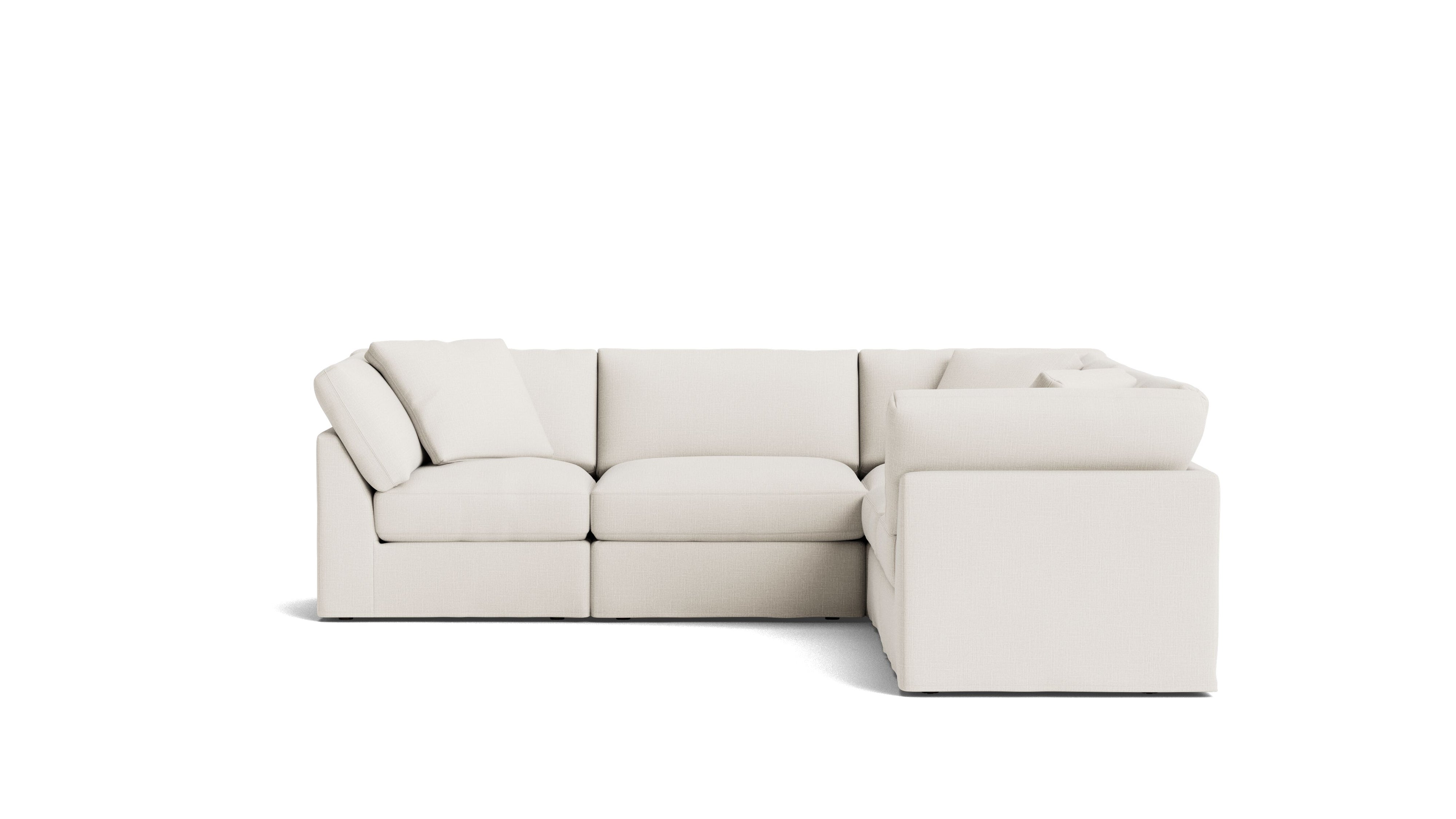 Get Together™ 5 - Piece Modular Sectional Closed, Standard, Cream Linen - Sundays Company CanadaSEC-YJ-038-018