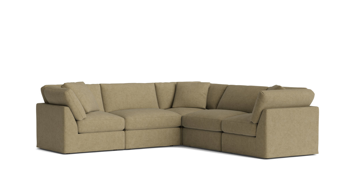 Get Together™ 5-Piece Modular Sectional Closed, Standard, Olive — alternate view