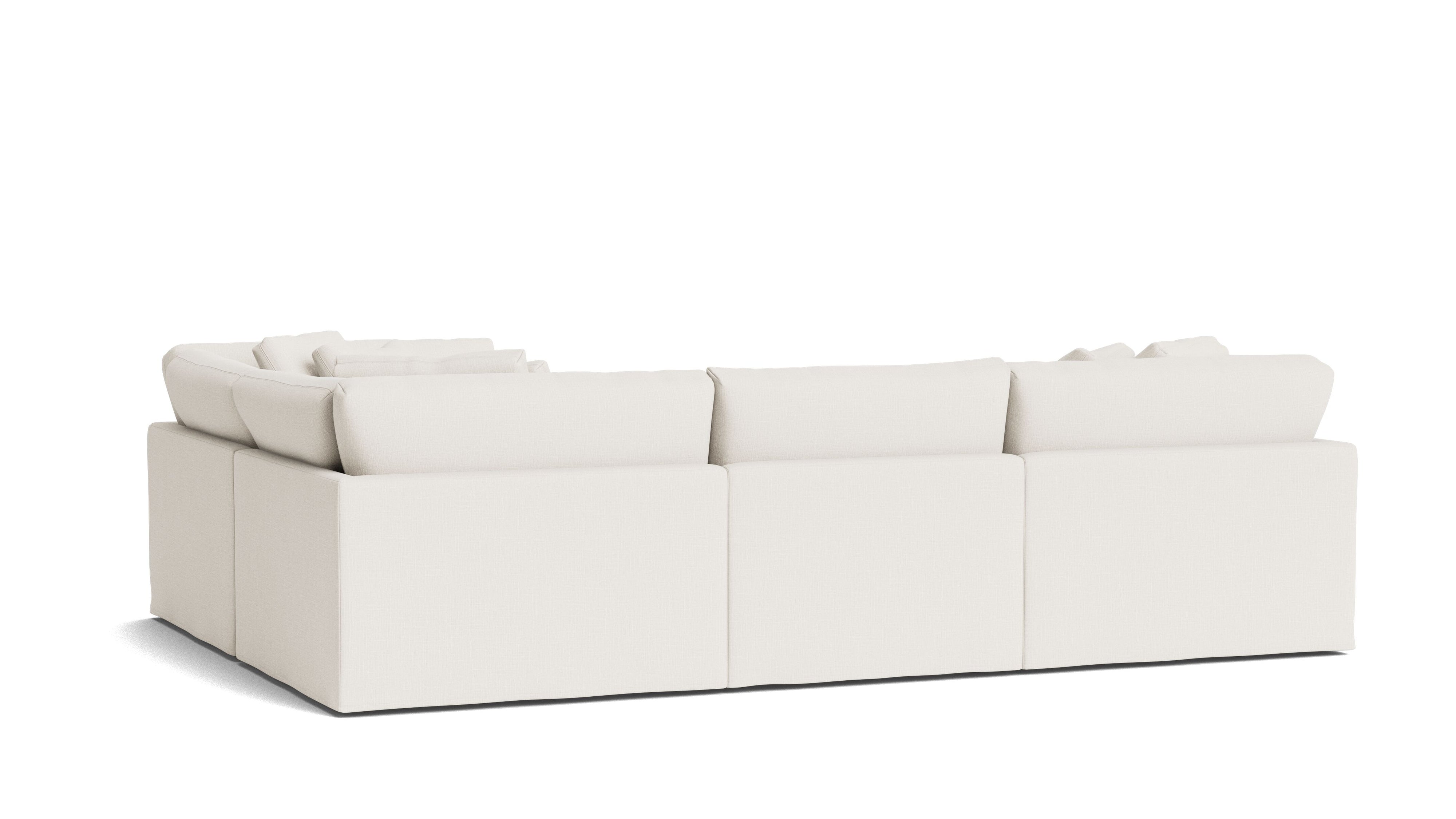 Get Together™ 4 - Piece Modular Sectional Closed, Large, Cream Linen - Sundays Company CanadaSEC-YJ-040-018