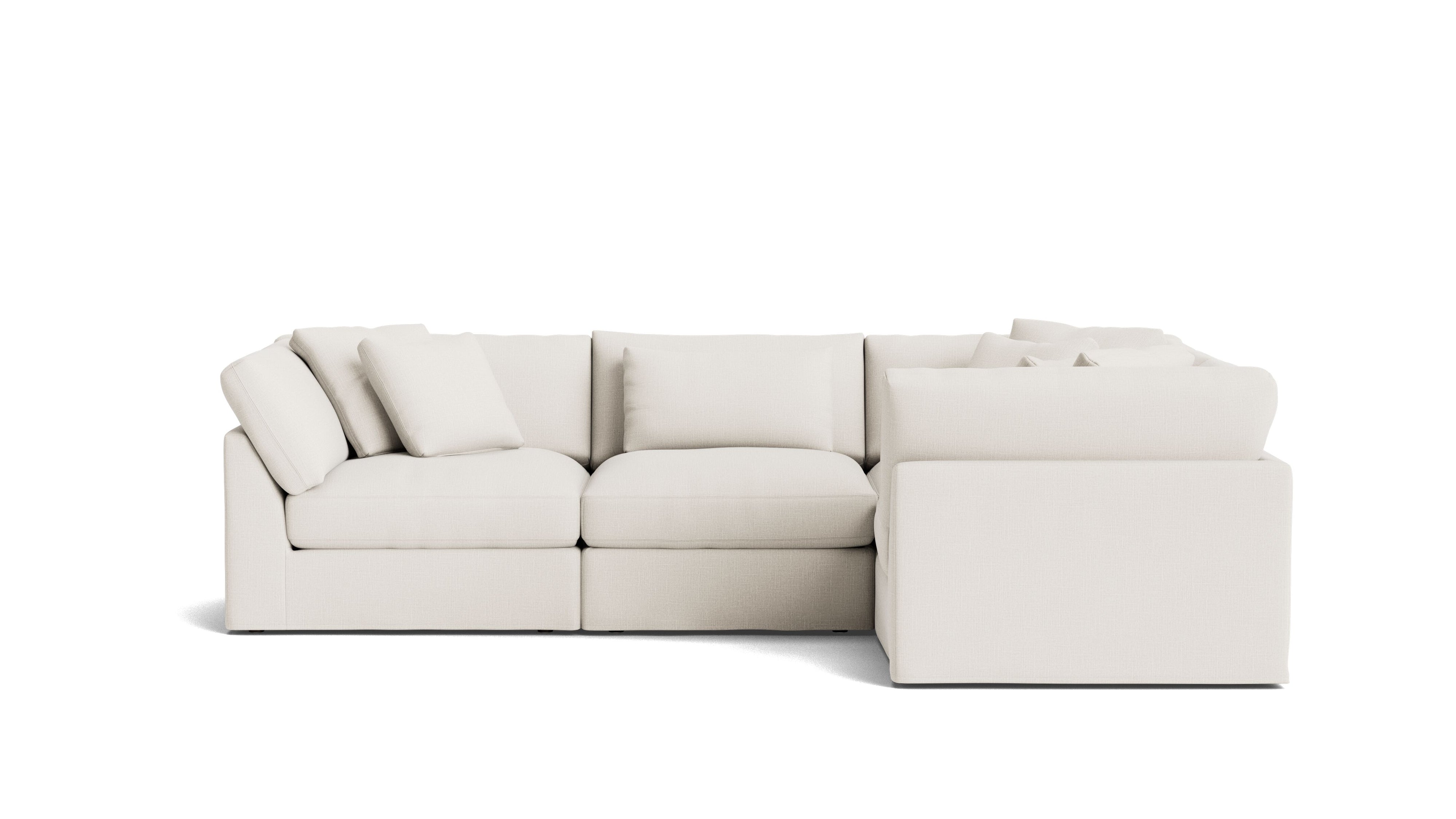 Get Together™ 4 - Piece Modular Sectional Closed, Large, Cream Linen - Sundays Company CanadaSEC-YJ-040-018