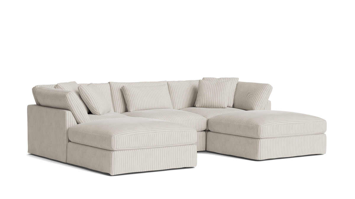 Get Together™ 5-Piece Modular U-Shaped Sectional, Large, Newport Stripe — alternate view