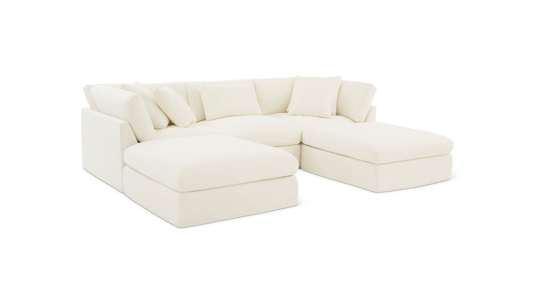 Get Together™ 5-Piece Modular U-Shaped Sectional, Large, Cream Linen - Image 9