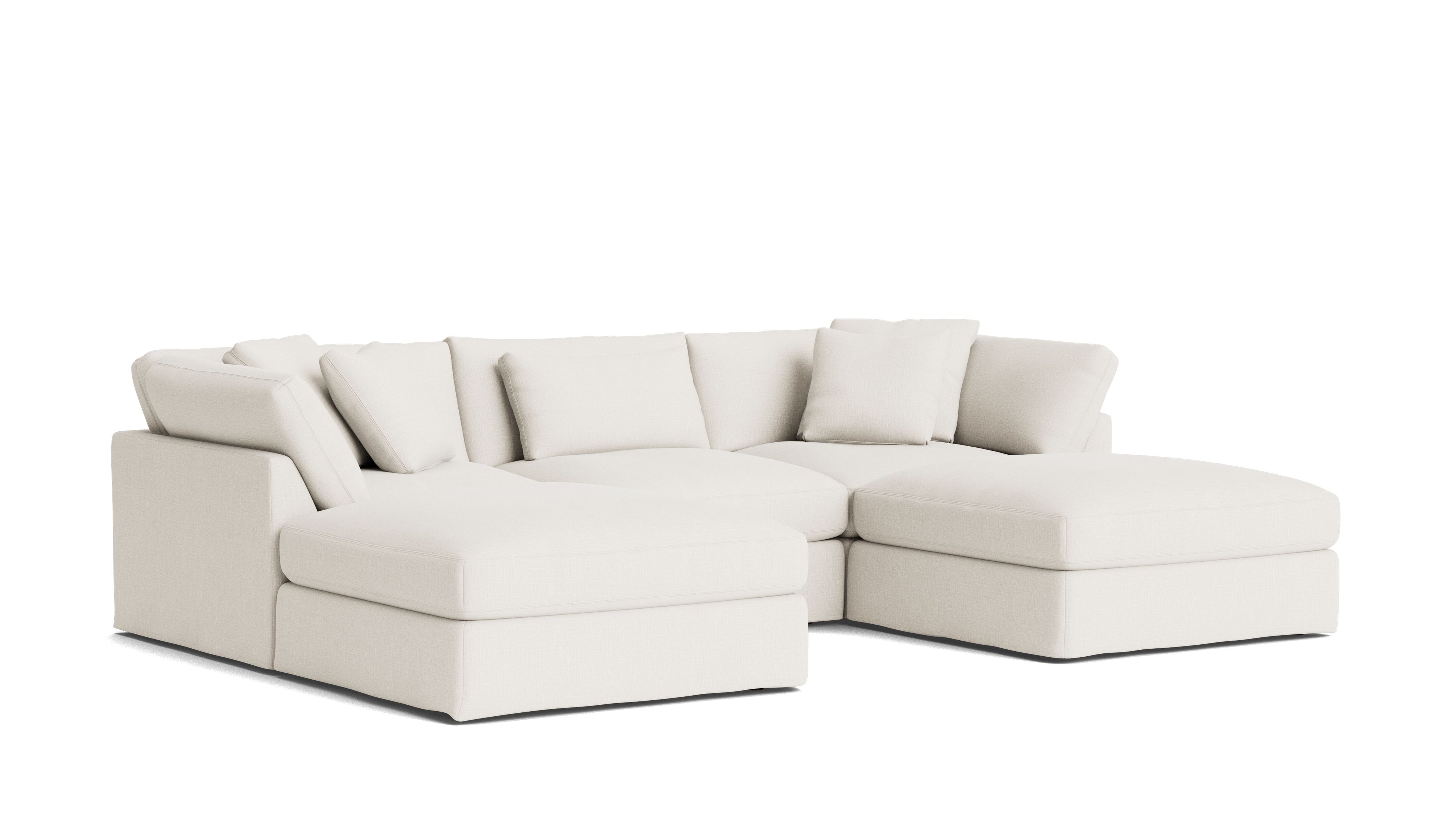 Get Together™ 5 - Piece Modular U - Shaped Sectional, Large, Cream Linen - Sundays Company CanadaSEC-YJ-041-018