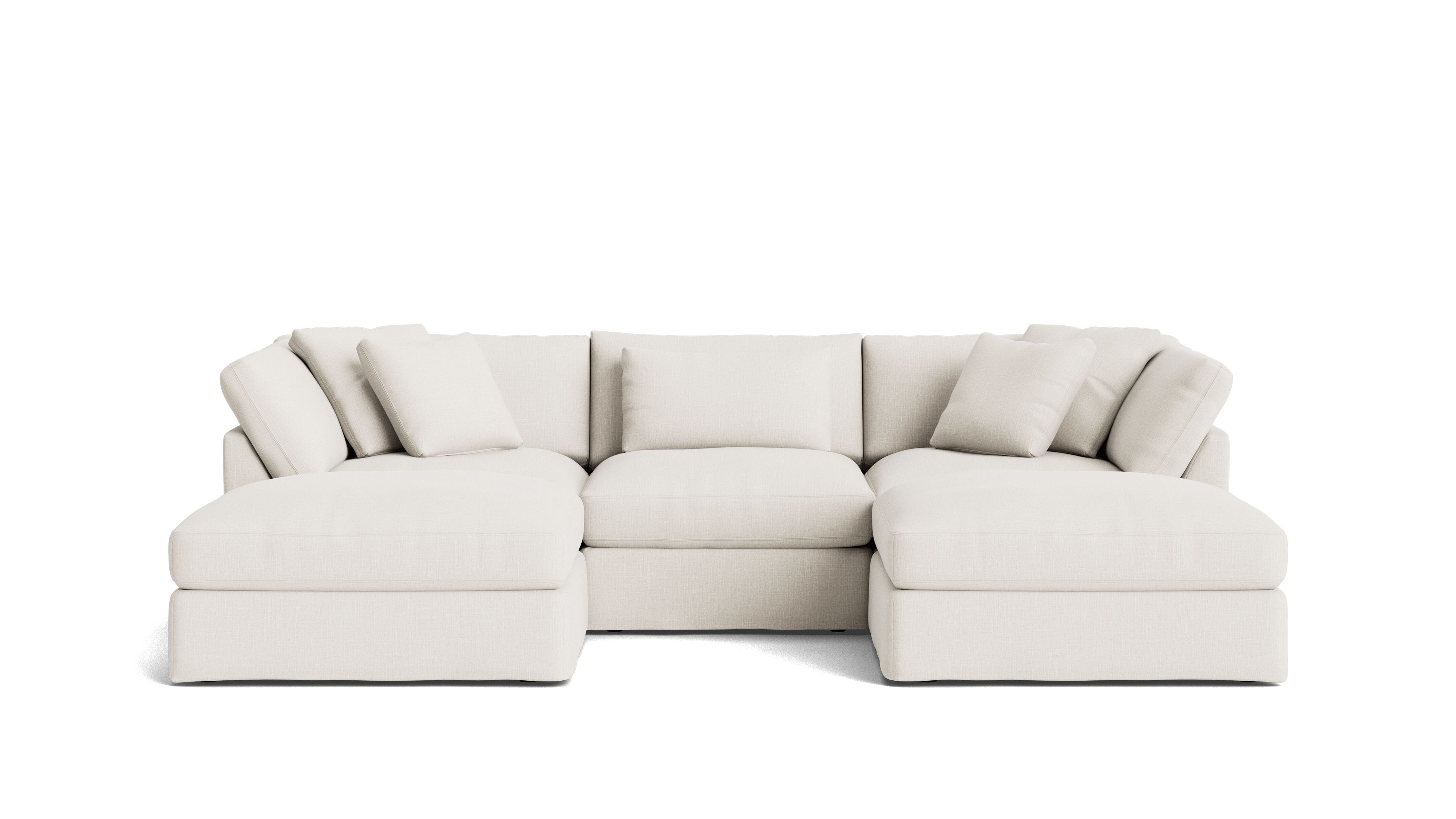 Get Together™ 5 - Piece Modular U - Shaped Sectional, Large, Cream Linen - Sundays Company CanadaSEC-YJ-041-018