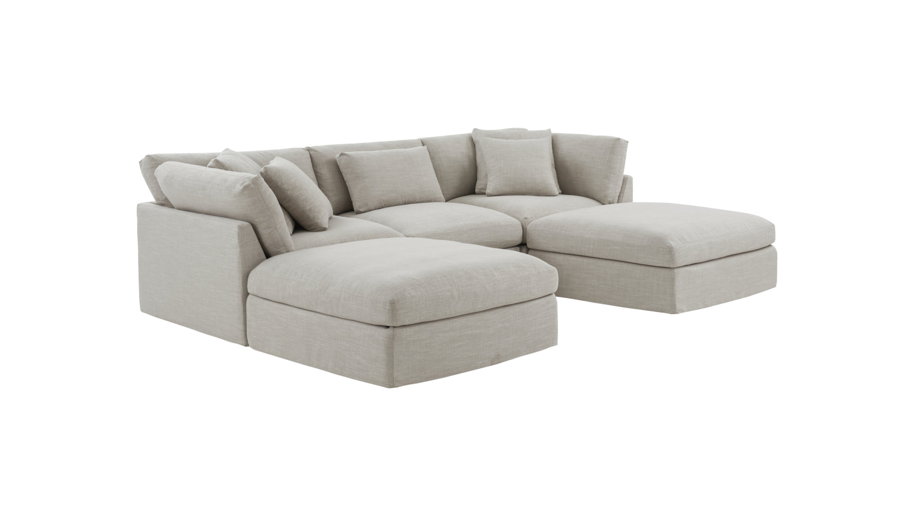 Get Together™ 5-Piece Modular U-Shaped Sectional, Large, Light Pebble - Image 9